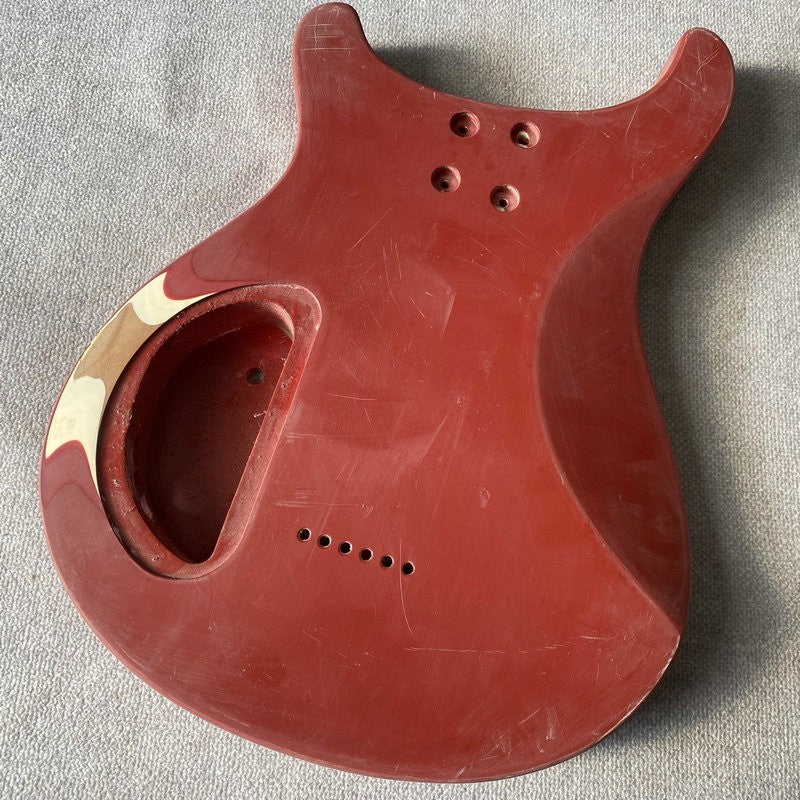 Double Cutaway Red Guitar Body, Single Humbucker Pickup Route