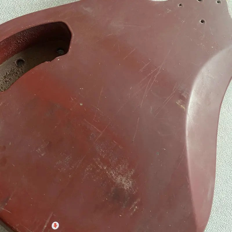 Red Basswood 4 String Bass Body with Maple Neck, Rosewood Fingerboard
