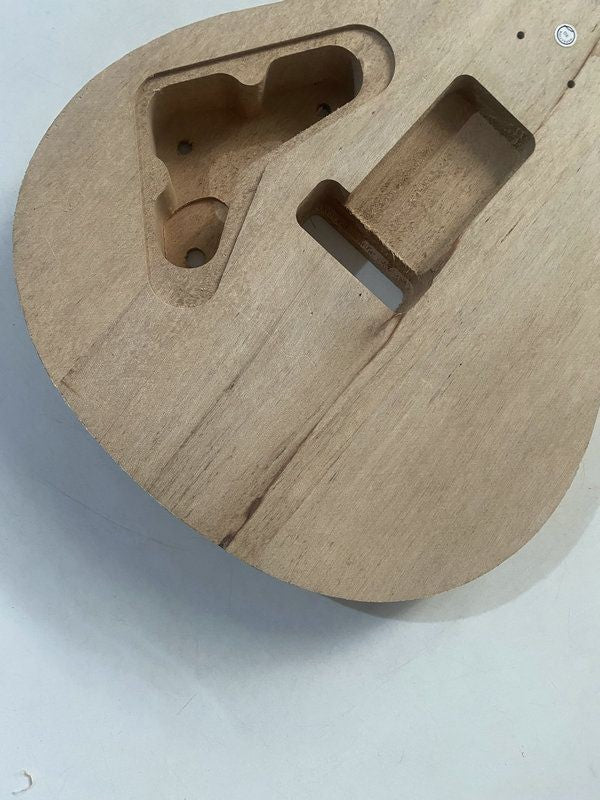 Unfinished Okoume Wood HH Guitar Double Cutaway Body