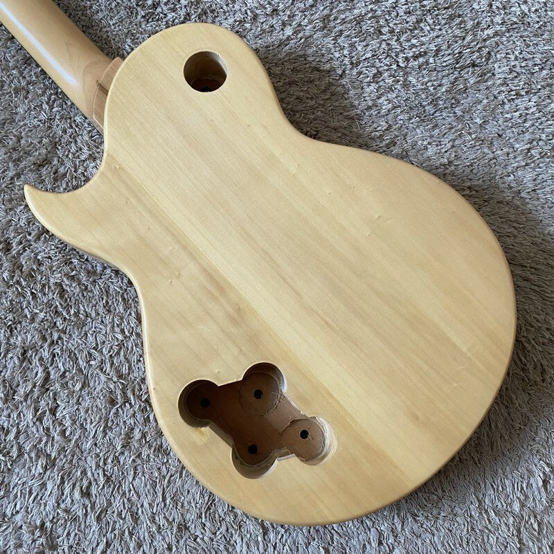 Mahogany Veneer Top Basswood Guitar Body, Maple Neck Fit Les Paul LP