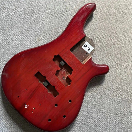 Transparent Red 5 String Electric Bass Basswood Body