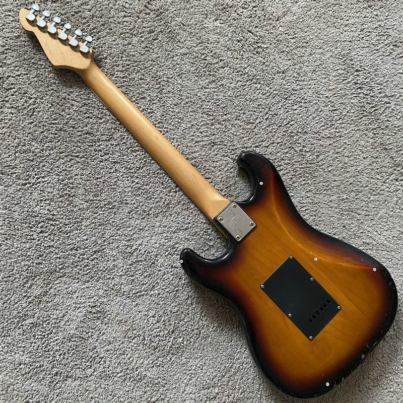 J&D Sunburst HSS Electric Guitar, Solid Basswood Body, Maple Neck, 22