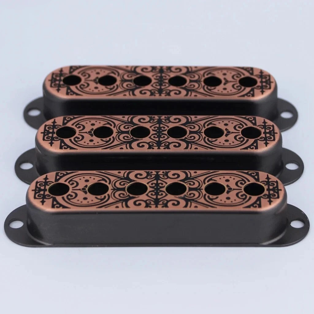 Copper Guitar Single Coil Pickup Covers Fit Strat Stratocaster