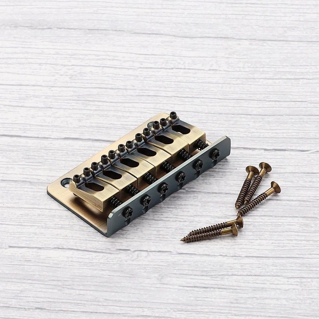 Top Load Hardtail Fixed Guitar Bridge in Bronze Finish