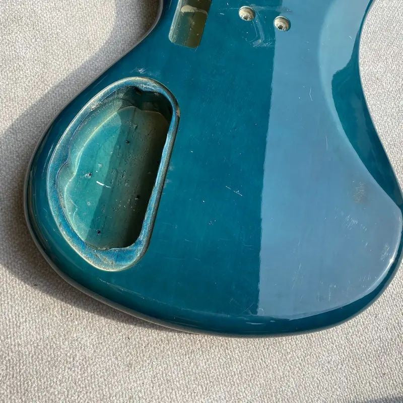 Glossy Finish Dark Blue Basswood Bass Guitar Body S