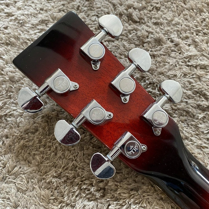 Red Burst 40 Inch Acoustic Guitar 40 Inch, Spruce Top Body, Mahogany N