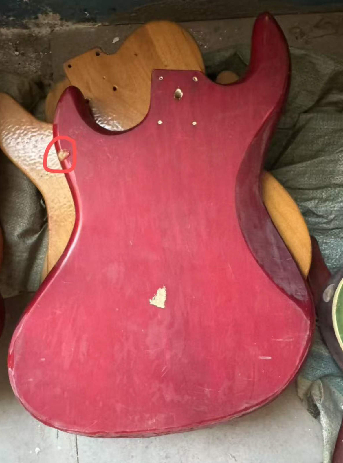 Vintage  Amoeba Red Guitar Body Fit Jaguar DIY Project
