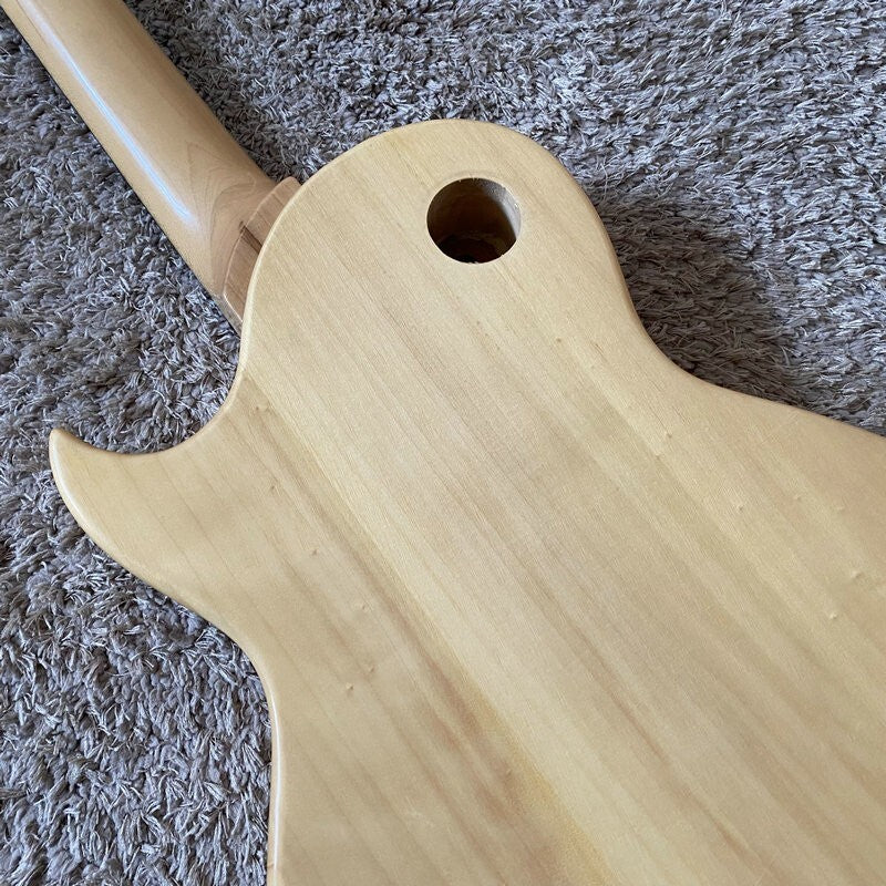 Mahogany Veneer Top Basswood Guitar Body, Maple Neck Fit Les Paul LP