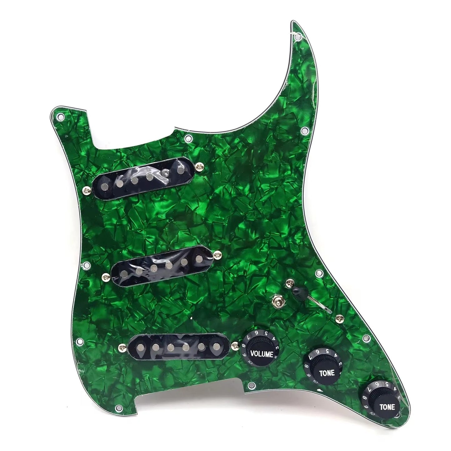 Green Pearl Loaded Prewired Guitar Pickguard, Multi Function Switches