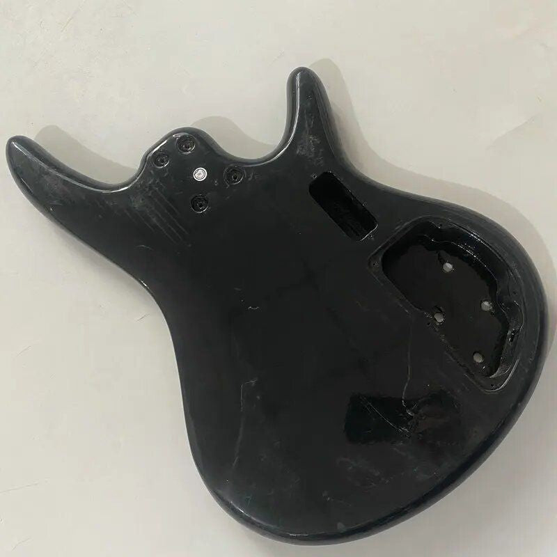Basswood Left Handed Black 4 String Bass Body