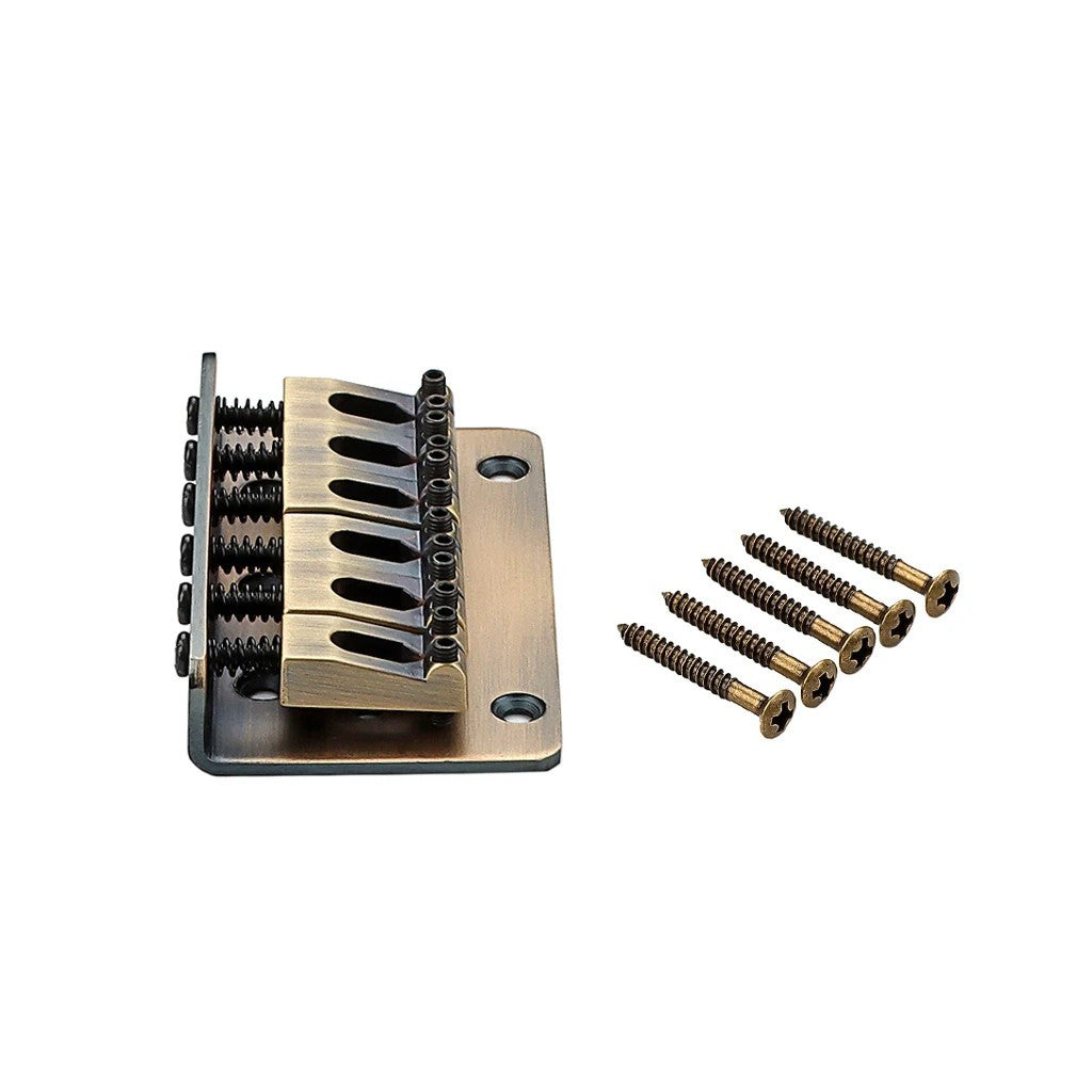 Top Load Hardtail Fixed Guitar Bridge in Bronze Finish