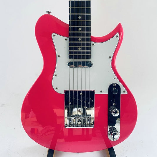Washburn Warrior Mini Guitar in Pink Finish, Basswood Body, Maple Wood