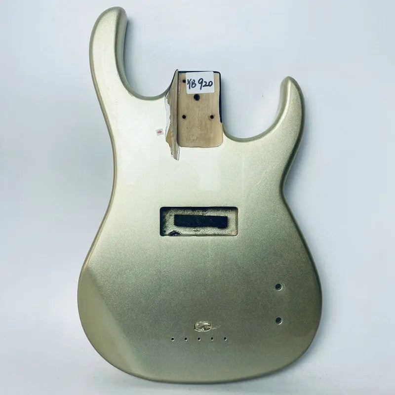 Metallic Silver 4 String Electric Bass Basswood Body DIY Project