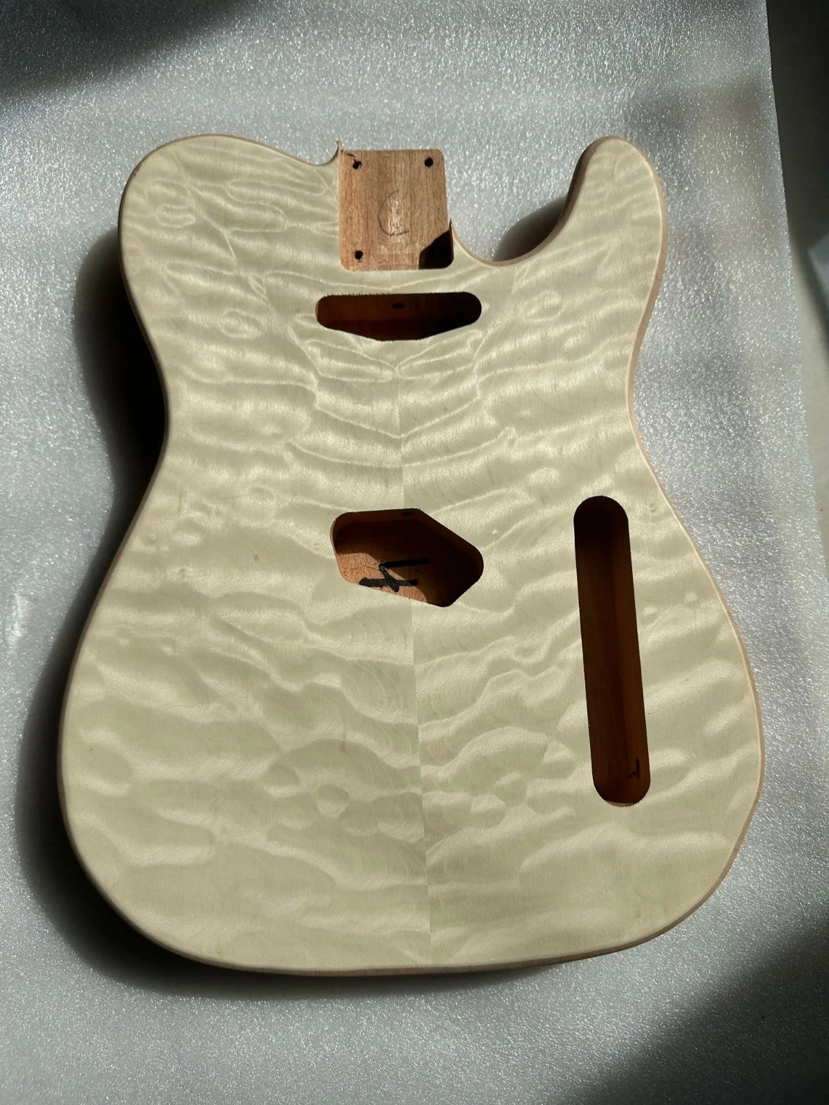 Unfinished Veneer Maple Top Mahogany Guitar Body Fit Telecaster Tele