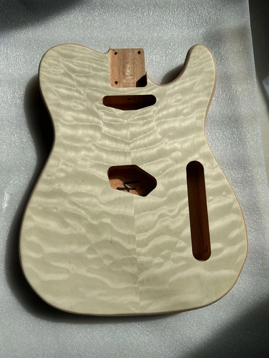 Unfinished Veneer Maple Top Mahogany Guitar Body Fit Telecaster Tele