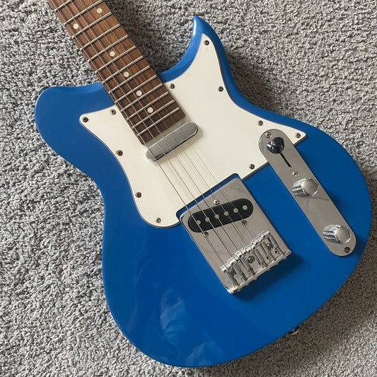 Blue Mini Electric Guitar, Solid Basswood Body, Maple Neck, Rosewood F