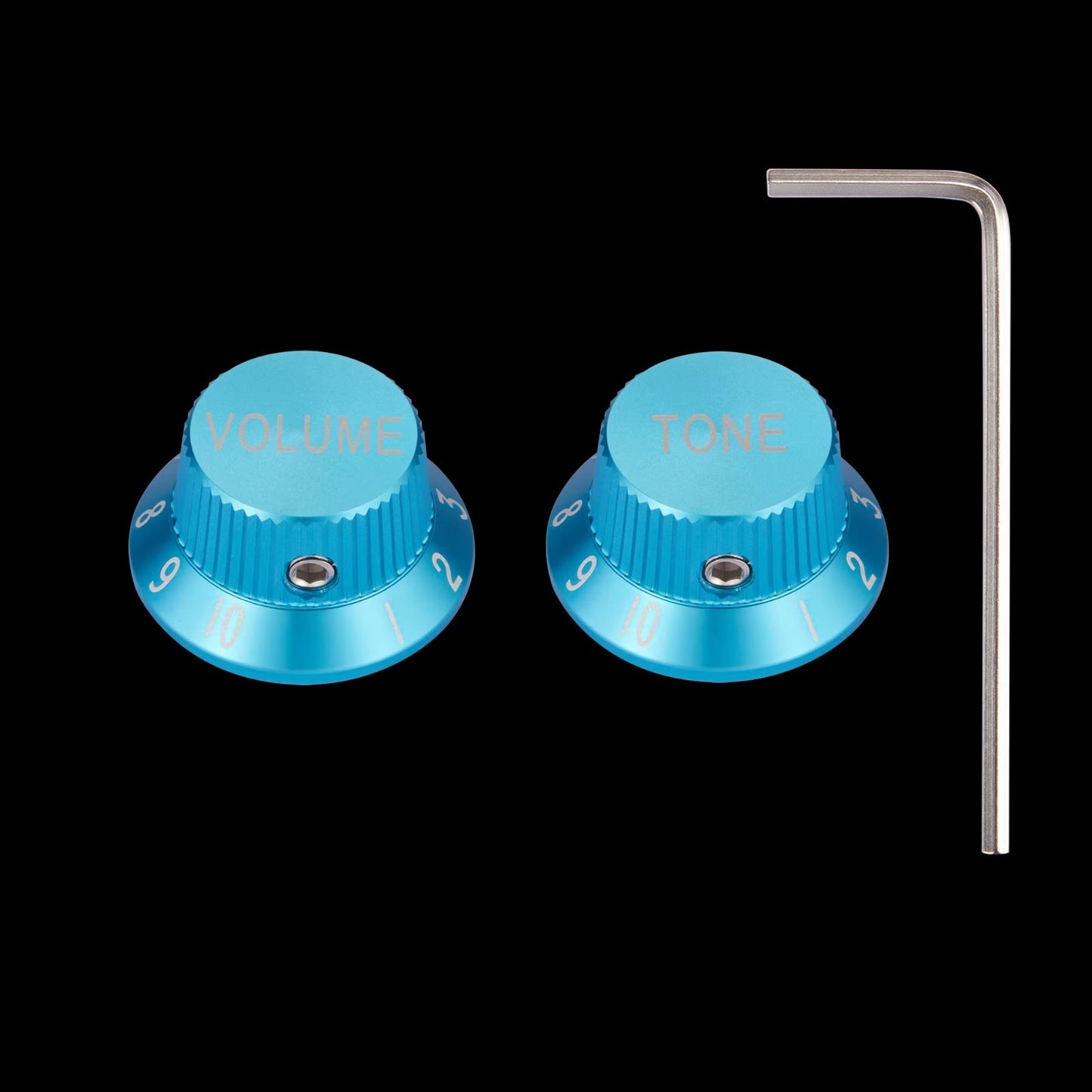 Blue Aluminum Guitar Volume Tone Control Top Har Knobs Fit Stratocaste