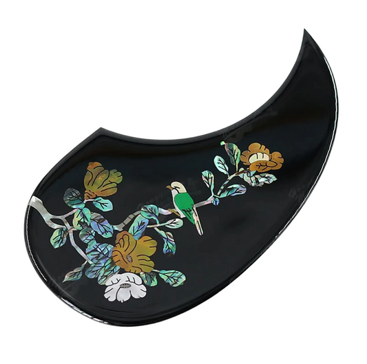 Folk Acoustic Guitar Scratch Plate Pickguard with Abalone Top Bird