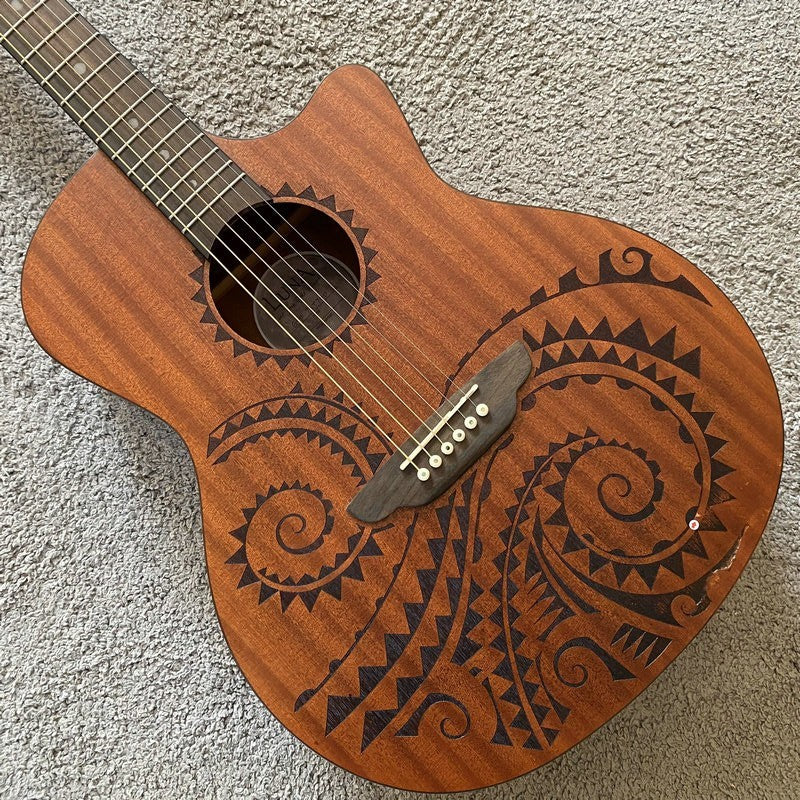 40 Inch Luna Acoustic Guitar, Mahogany Body and Neck, Rosewood Fingerb