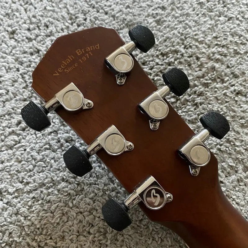 38" Acoustic Guitar, Solid Spruce Top Body, Mahogany Sides, Rosewood F