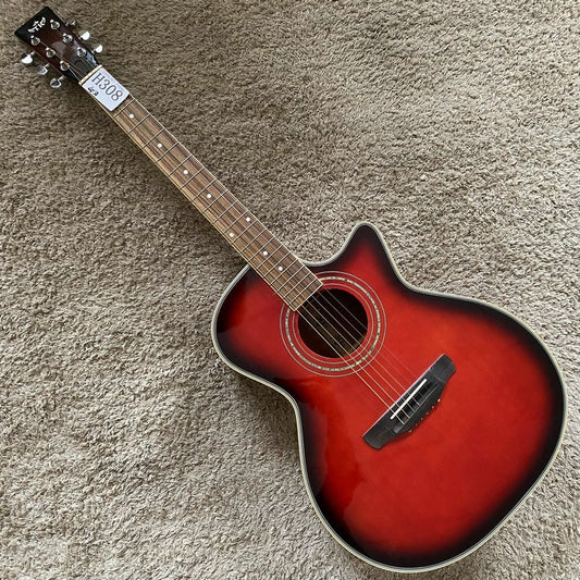 Red Burst 40 Inch Acoustic Guitar 40 Inch, Spruce Top Body, Mahogany N