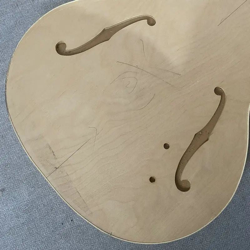 Unfinished Maple Jazz Guitar Semi Hollow Body DIY Project
