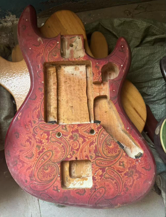 Vintage  Amoeba Red Guitar Body Fit Jaguar DIY Project