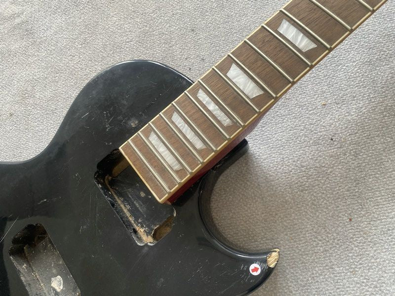 Black Basswood Guitar Body with Neck, Rosewood Fretboard Fit LP Les Pa