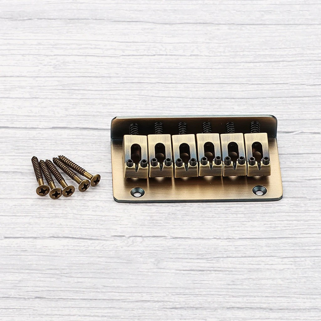 Top Load Hardtail Fixed Guitar Bridge in Bronze Finish
