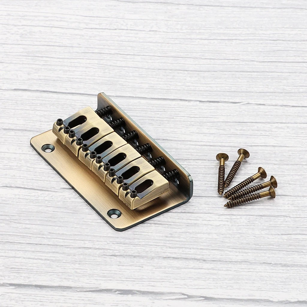Top Load Hardtail Fixed Guitar Bridge in Bronze Finish