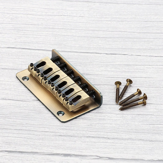 Top Load Hardtail Fixed Guitar Bridge in Bronze Finish