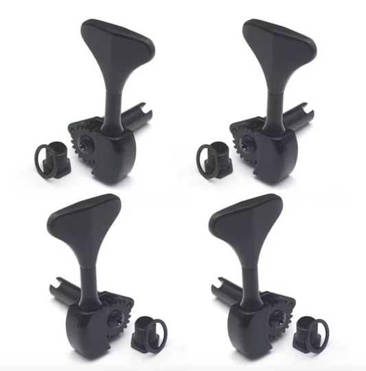 2+2 Black Open Gear 4 String Bass Tuning Pegs Keys Fit Ibanez,Peavey,D