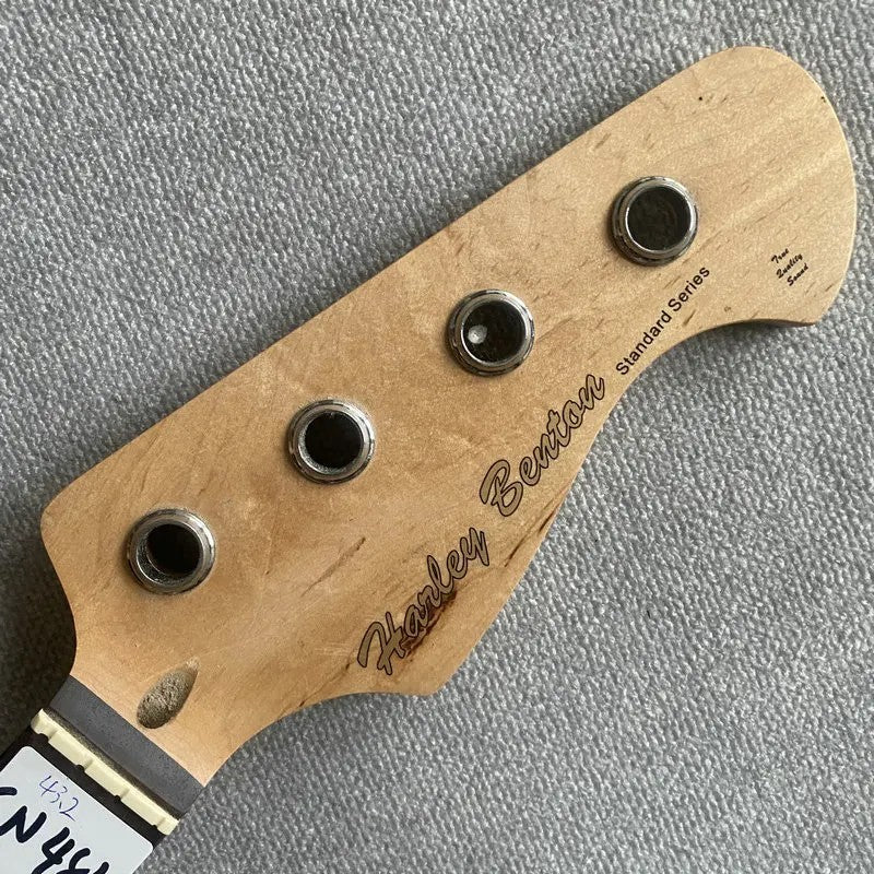 Black Basswood 4 String Electric Bass Body with Maple Neck, Rosewood F