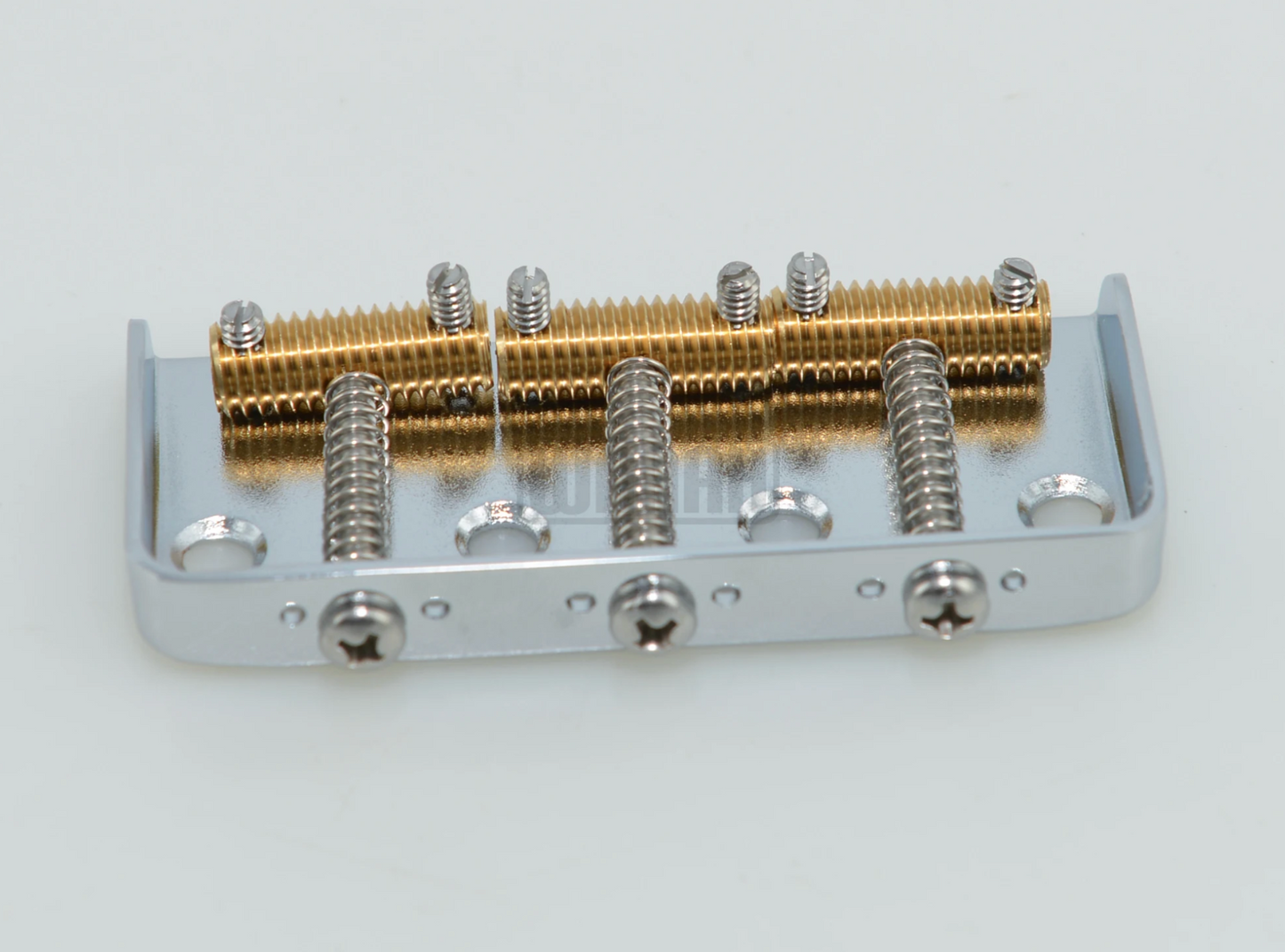 Chrome Guitar Short Ashtray Bridge with Threaded Brass Saddles Fit Tel
