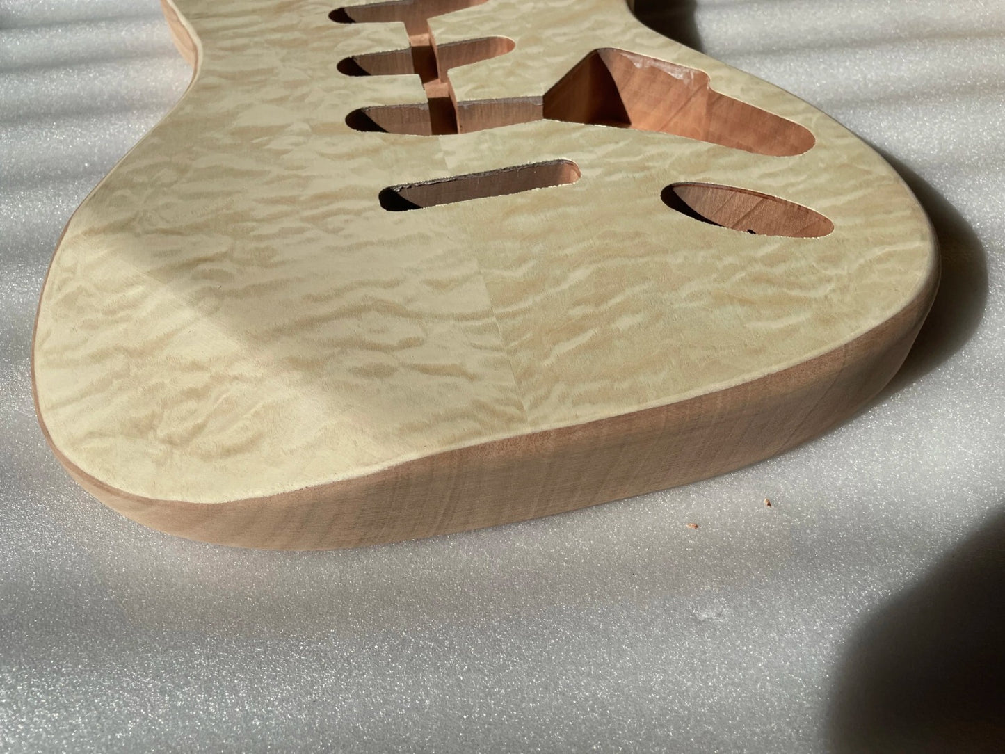 Mahogany Wood SSS Guitar Body with Quilted Maple Top Fit Strat ST