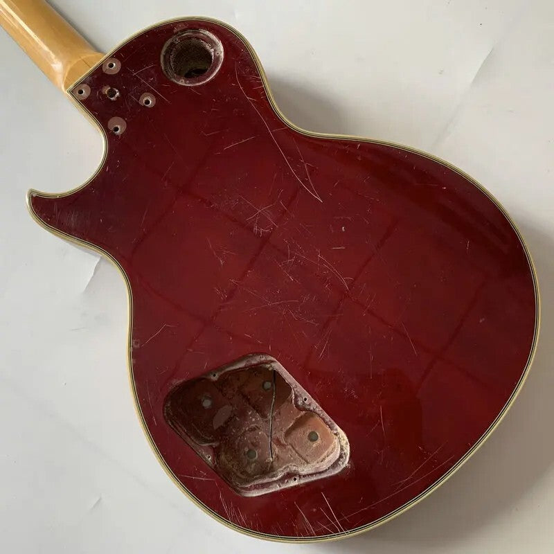 Red DIY Project Guitar Mahogany Body with Maple Neck, Rosewood Fingerb