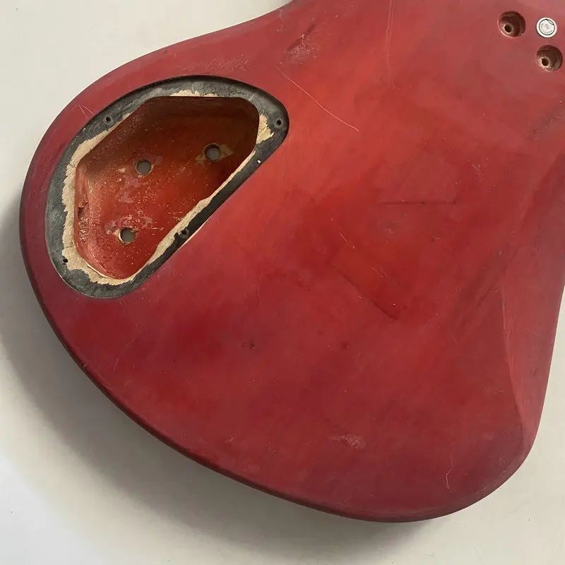 Solid Basswood Red Electric Bass Guitar Body