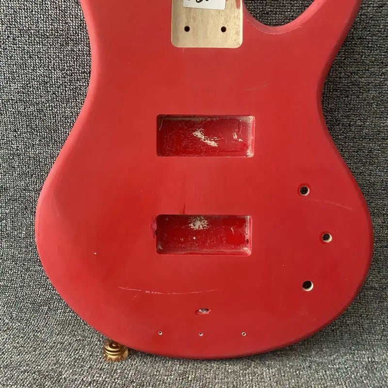Red 4 String Bass Basswood Body DIY Project