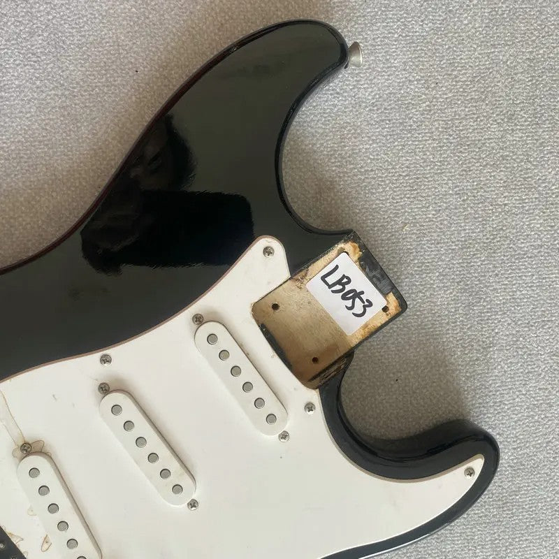 Black Basswood SSS Guitar Strat Stratocaster Style Body
