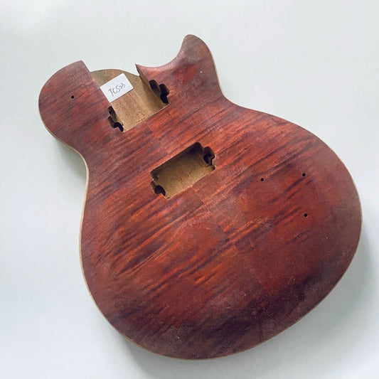 LAG Mahogany Wood Guitar Single Cut Body with Tiger Maple Top Fit Les