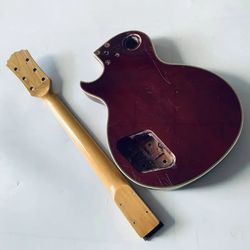 Red DIY Project Guitar Mahogany Body with Maple Neck, Rosewood Fingerb