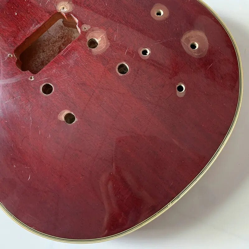 Red DIY Project Guitar Mahogany Body with Maple Neck, Rosewood Fingerb