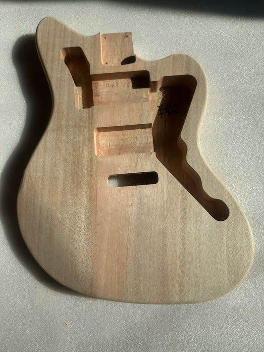 Mahogany Wood HH Guitar Unfinished Body Fit Jazzmaster Guitars