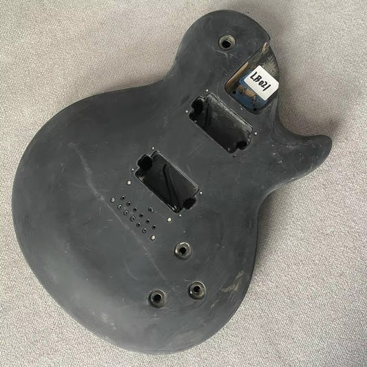 HH Black LAG Guitar Single Cut Basswood Body, String Through Bridge Fi