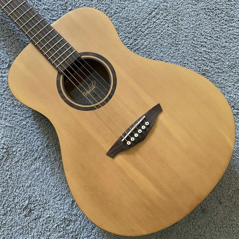38" Acoustic Guitar, Solid Spruce Top Body, Mahogany Sides, Rosewood F