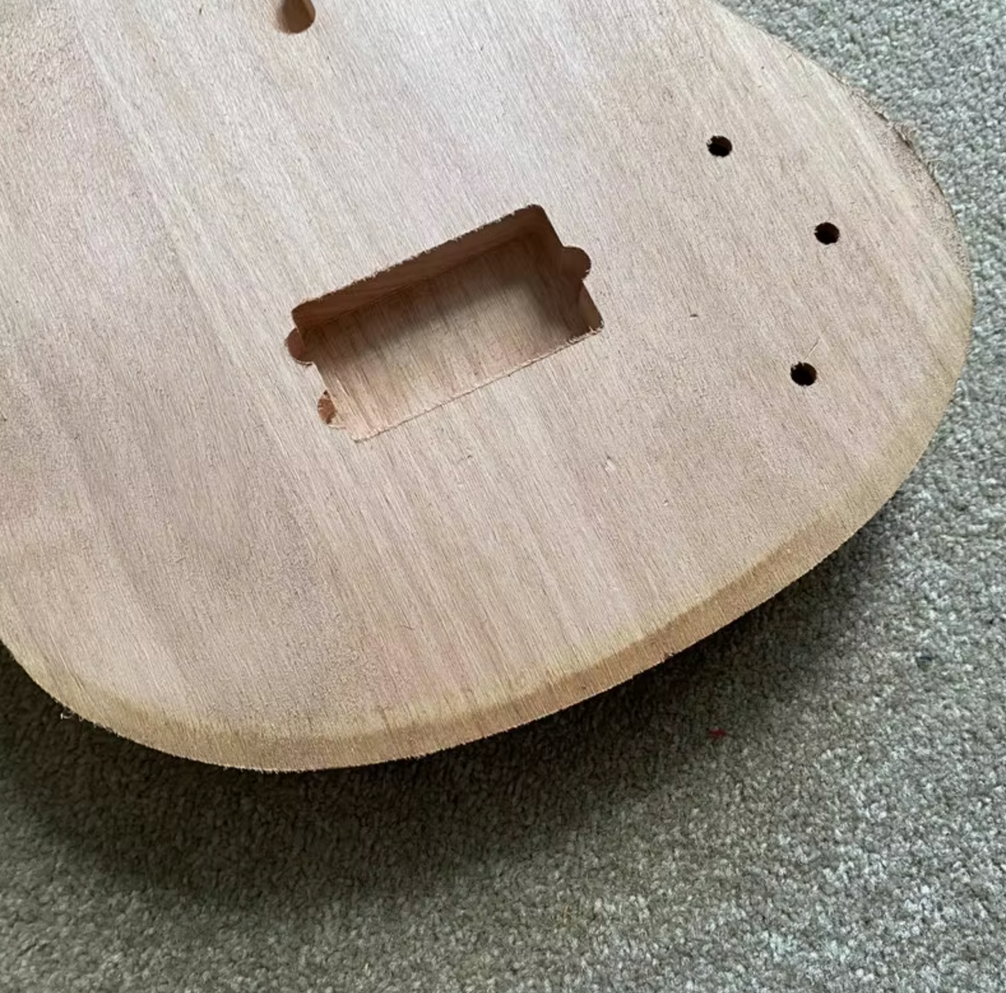 Mahogany Wood 4 String Bass Body Unfinished DIY Project