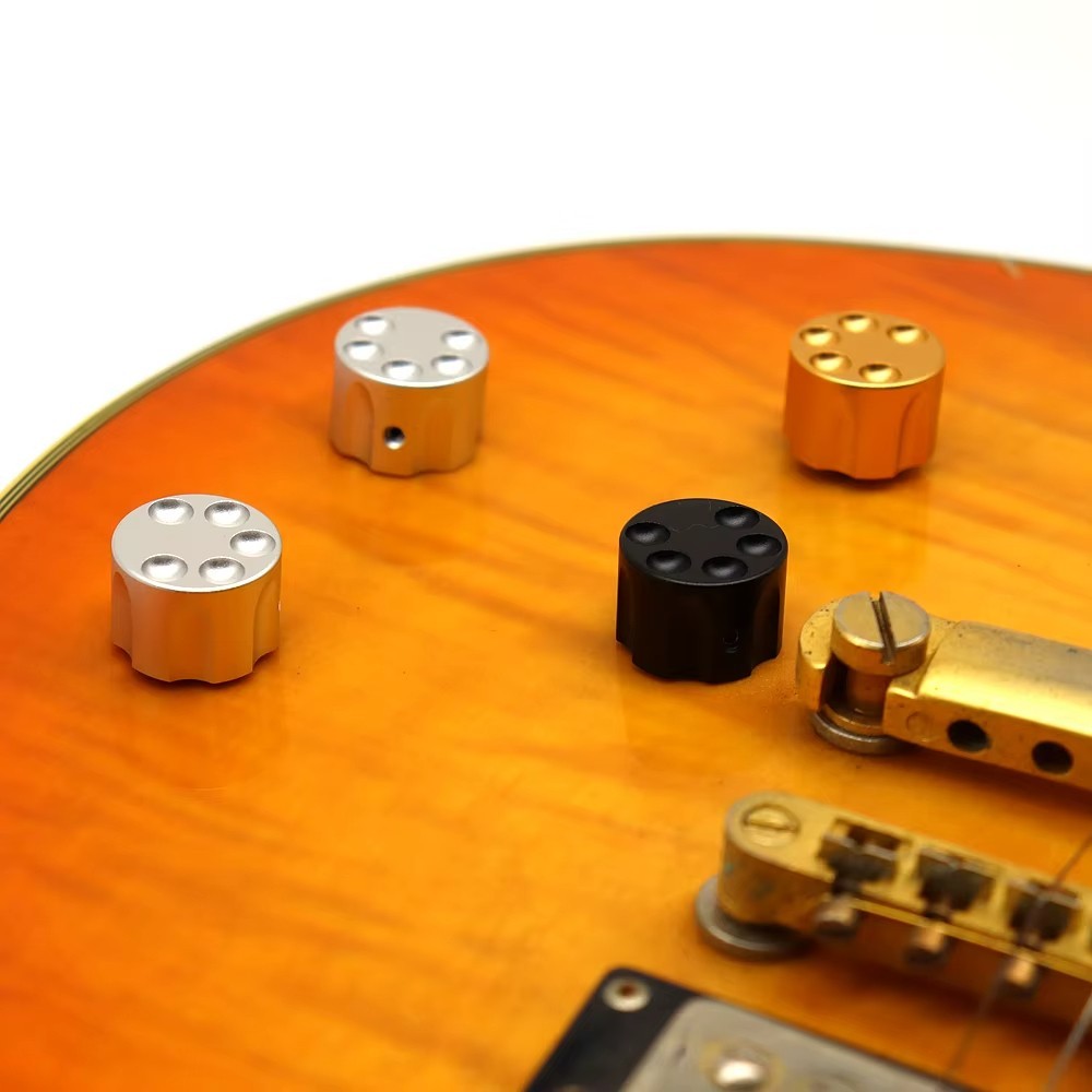 3pcs Aluminum Guitar and Bass Volume Tone Knobs in Gold Fit Ibanez,Pea