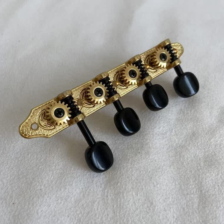 Gold 8 String Mandolin Vintage Tuning Pegs Machine Heads Black Buttons