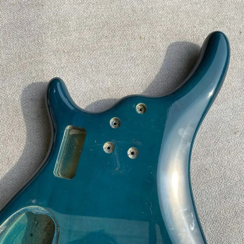 Glossy Finish Dark Blue Basswood Bass Guitar Body S