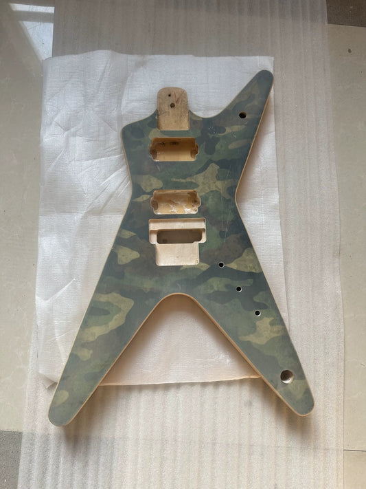 Camouflage Finish Solid Guitar Basswood Body For ML Guitars DIY Projec